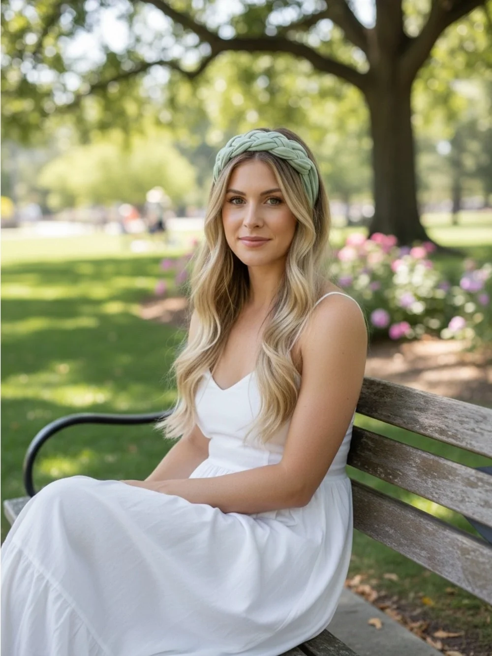 Handmade Chunky Double Sailor Knot Headband in Sage Green NWOT